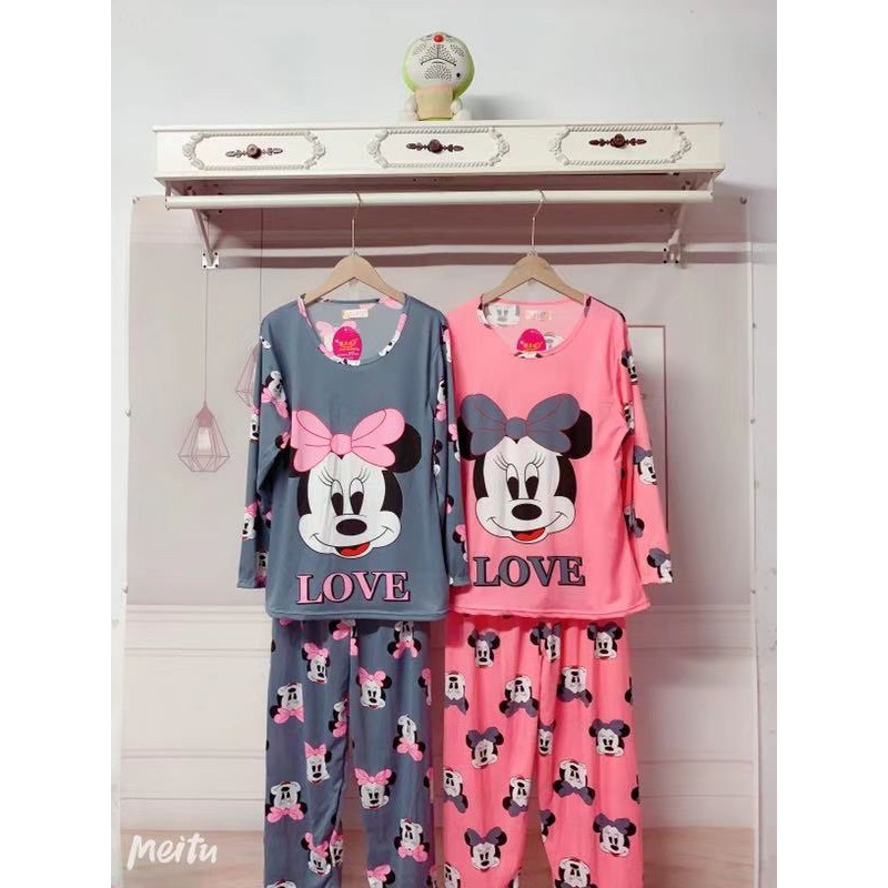 bộ mặc nhà dài tay, đồ ngủ nữ tay dài thu đông, bộ thun Quảng châu hàng loại 1, freeship extra