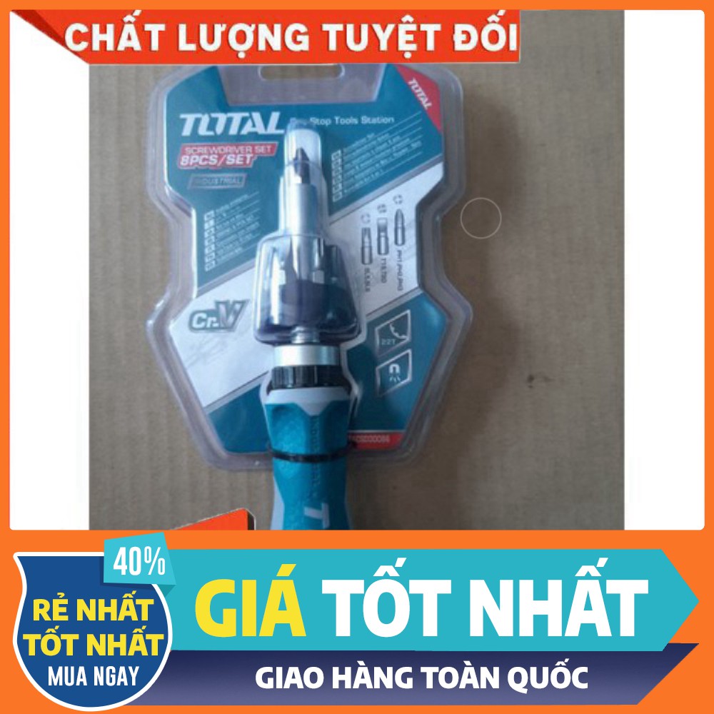 Bộ tuốc nơ vít đa năng 8 chi tiết Total TACSD30086 [bảo hành chính hãng]