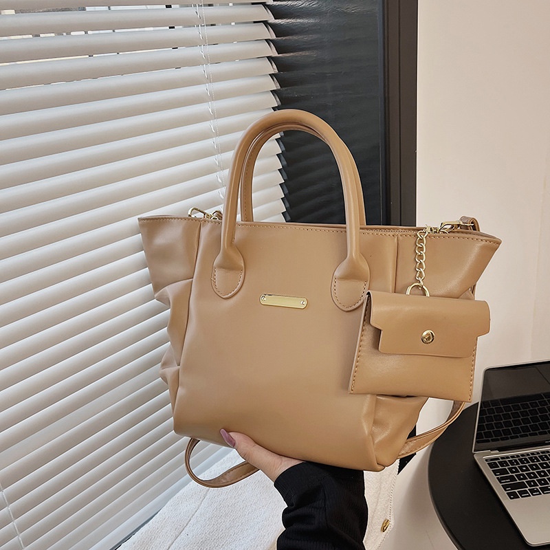 Túi Đeo Vai Sức Chứa Lớn Màu Trơn Thời Trang Cho Nữ