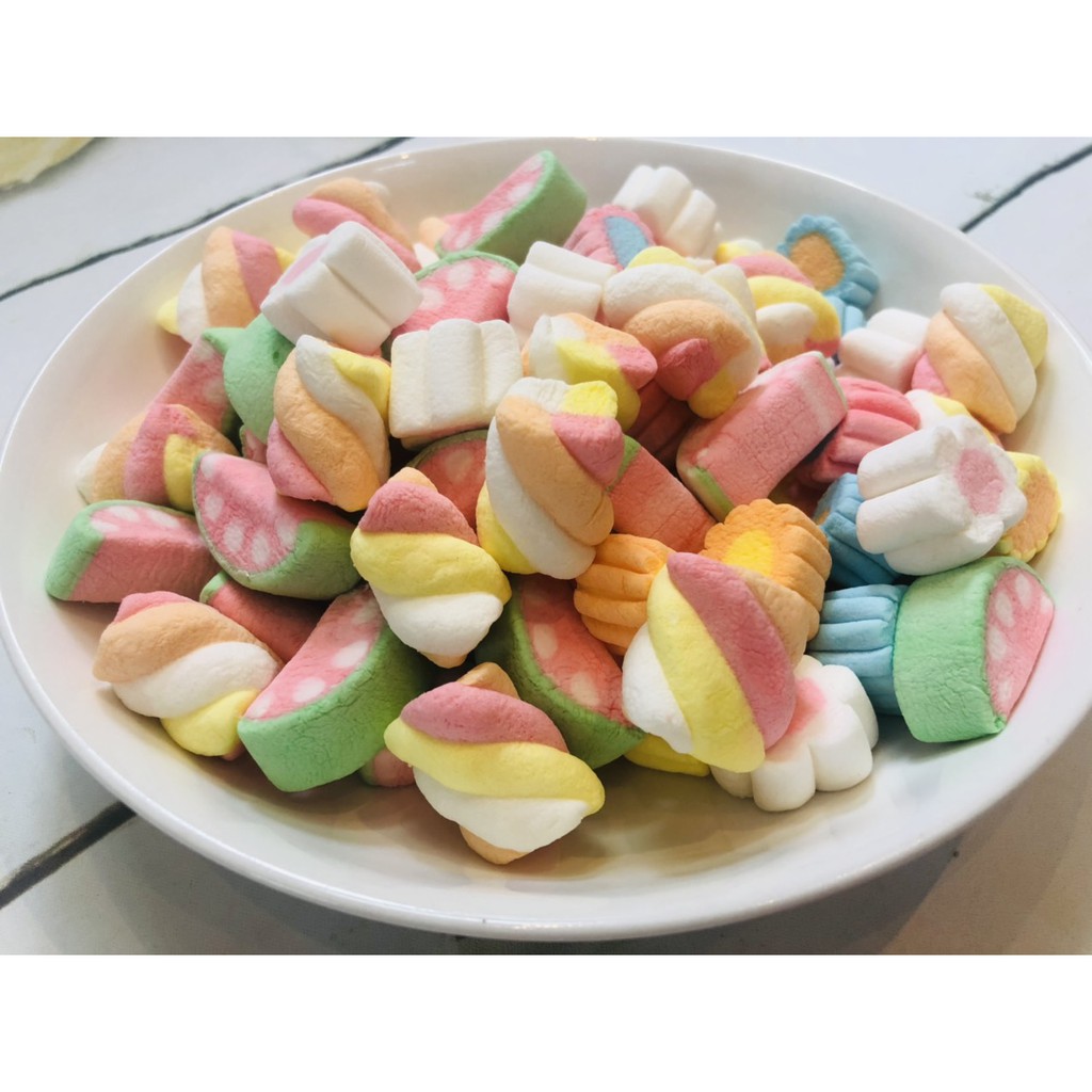 Kẹo Bông Marshmallow đủ vị, Gói 100g