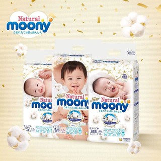 Bỉm moony nội địa moony natural dán/quần Nb63/S58/M46/L38/XL32