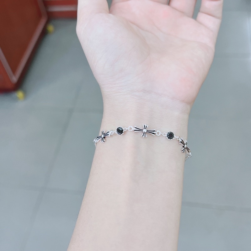Lắc tay bạc thánh giá chuẩn bạc thật DaLiA Jewelry vòng tay thánh giá lắc tay chữ thập độc đáo