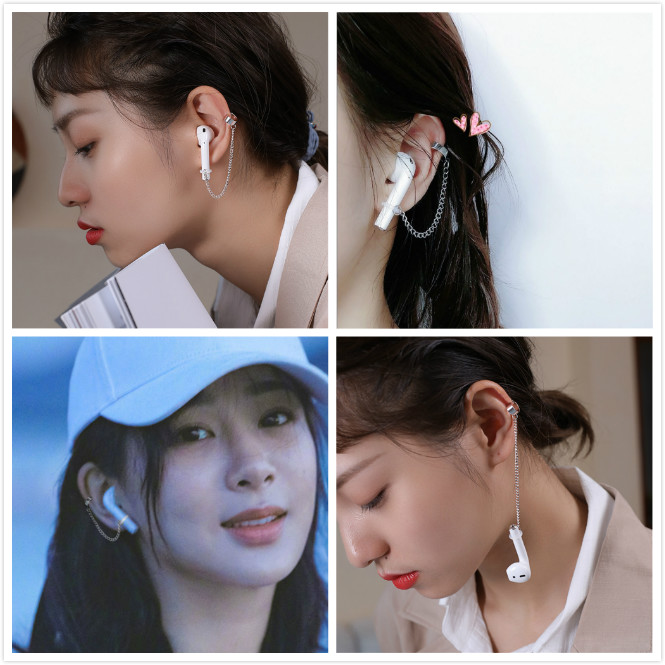 Đôi khuyên tai không xỏ kẹp giữ tai nghe không dây Airpods sang trọng dành cho mọi người