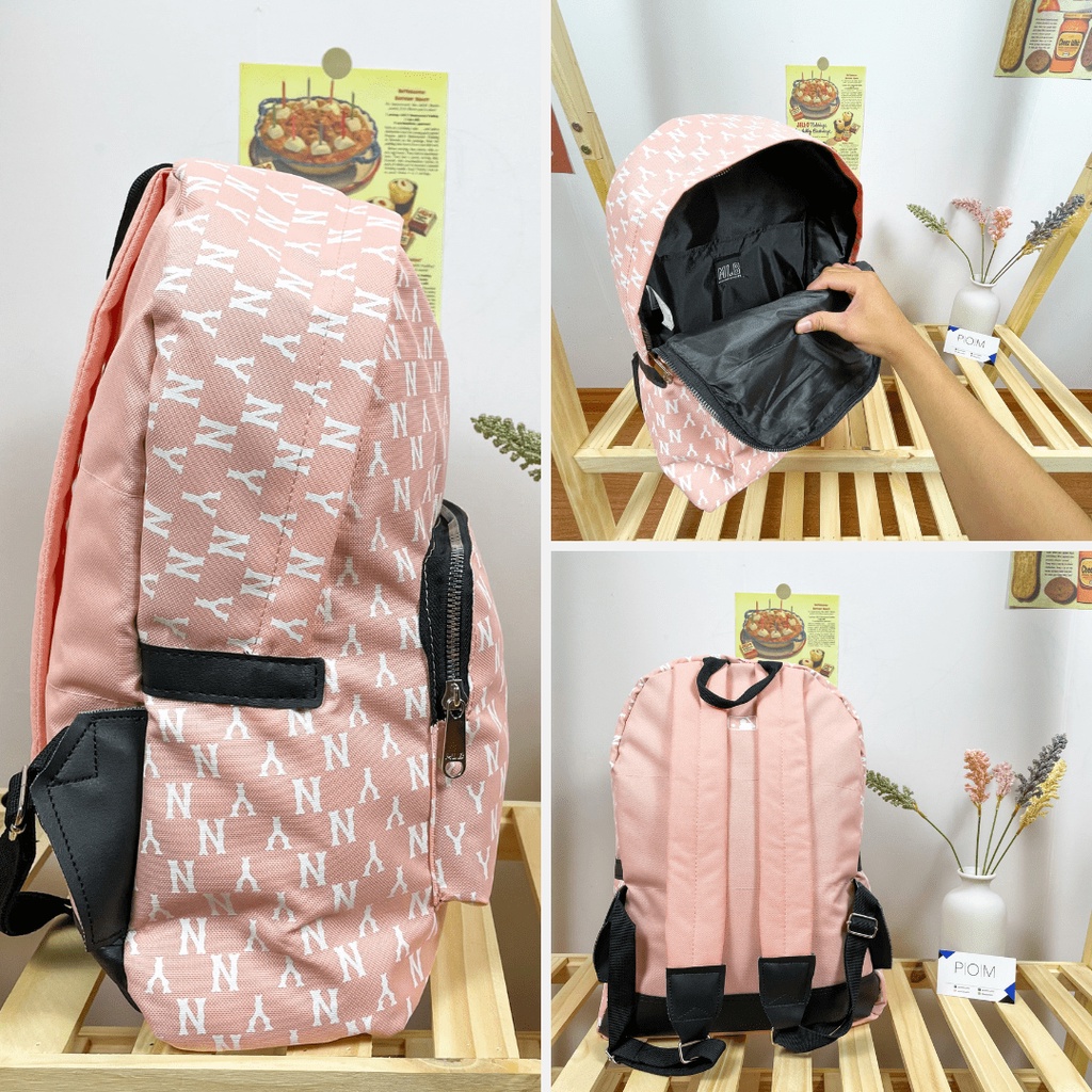 Balo unisex cặp đi học đi chơi nam nữ NY Monogram - Pom Store