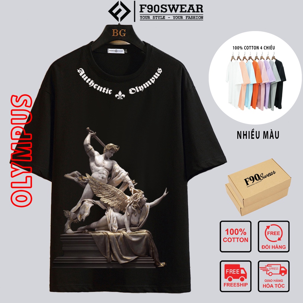 Áo thun nam nữ - Áo phông nam nữ UNISEX tay lỡ form rộng 100%COTTON thoáng mát in MEDUSA