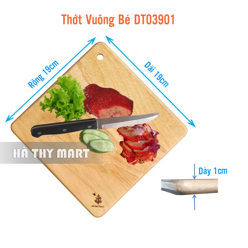 Thớt gỗ vuông mỏng Đức Thành DT03901 đẹp nhỏ xinh