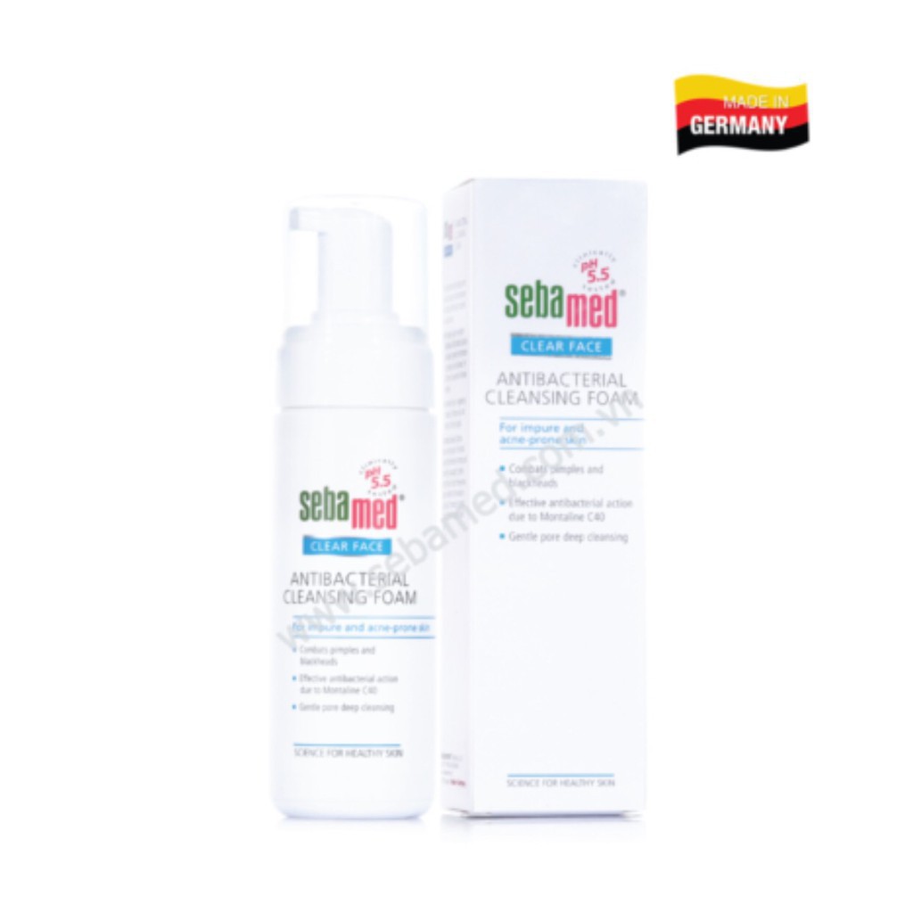 SỮA RỬA MẶT ANTI-ACNE KHÁNG KHUẨN SEBAMED pH5.5 - 50ml/150ML - ĐỨC