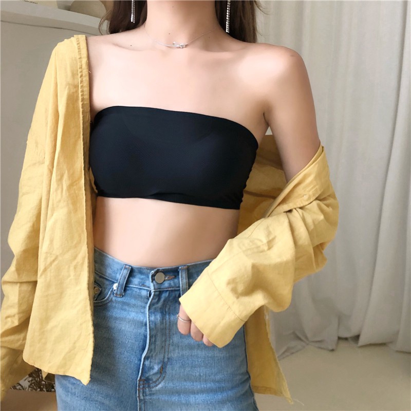 Áo ngực ống RENJIANVSHENG không gọng thời trang quyến rũ đơn giản dành cho nữ