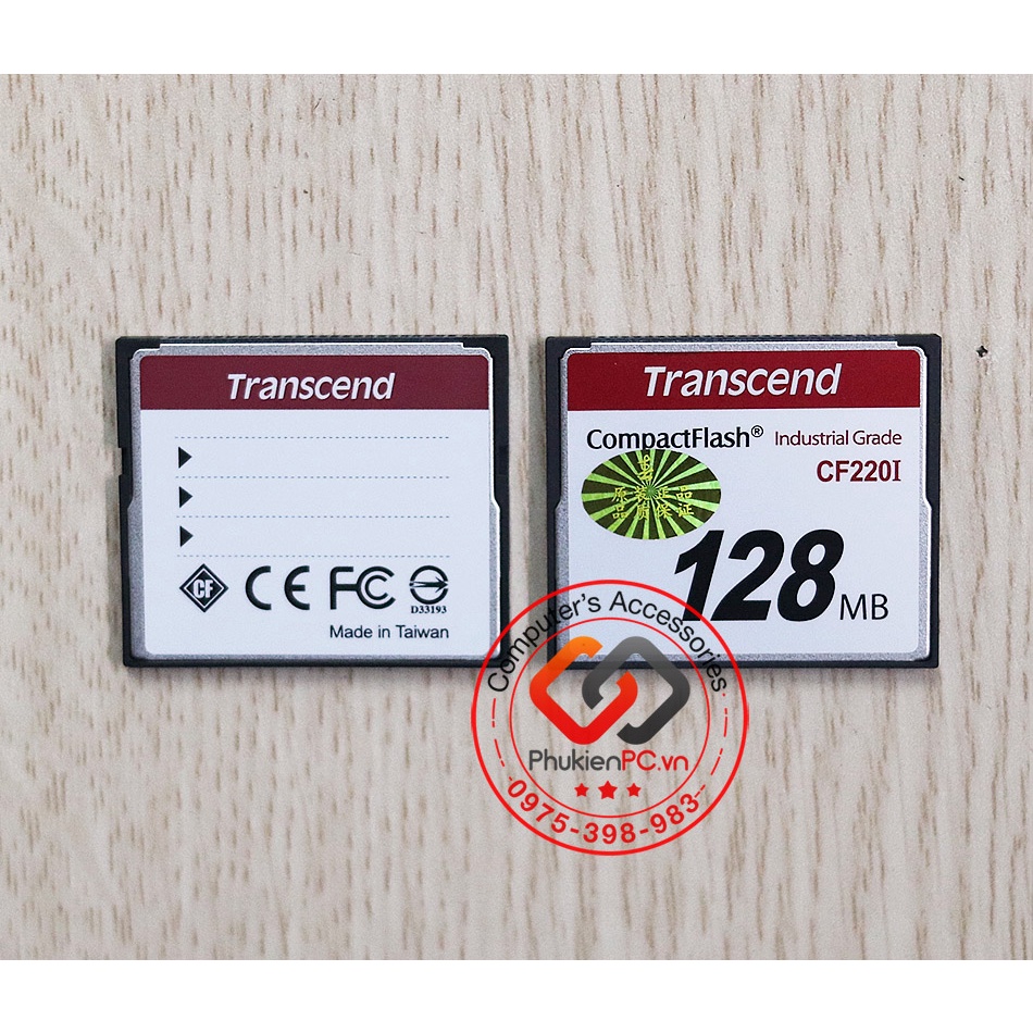 Thẻ nhớ CF công nghiệp industrial grade CF220I Transcend 128MB, chuyên dùng cho máy cnc, plc, máy máy công nghiệp