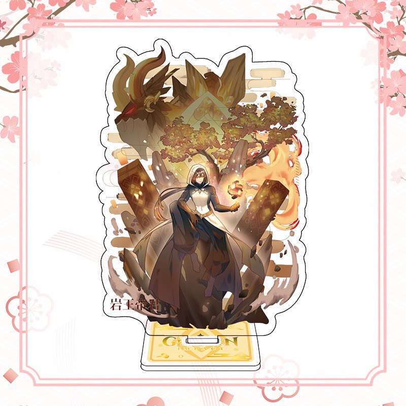 Mô hình Standee nhân vật ZHONGLI Genshin Impact game chibi anime tượng mica trong