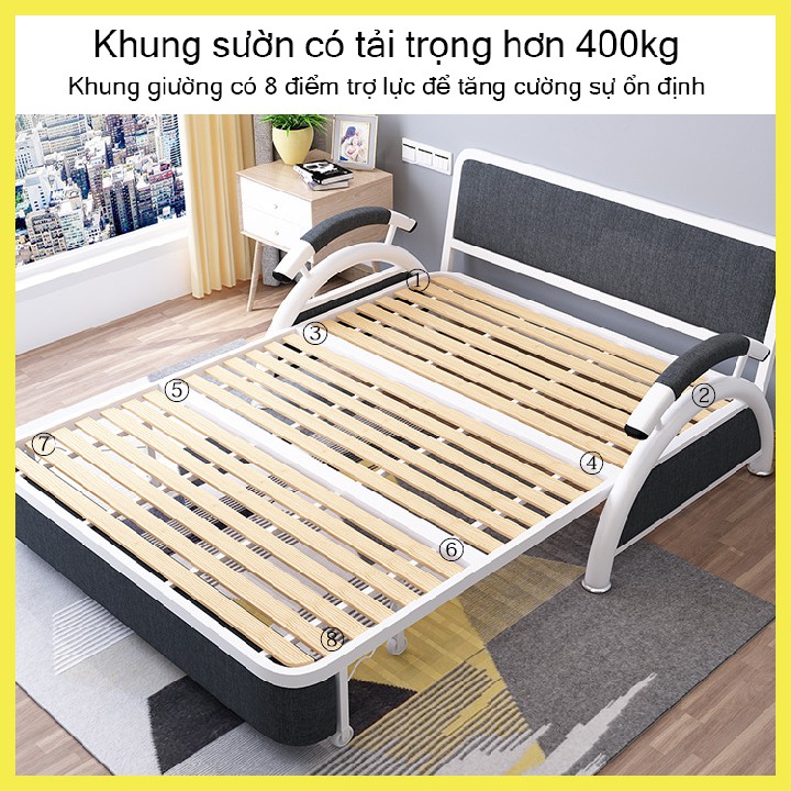 {Siêu Hấp Dẫn } Ghế Sofa Gấp Gọn 2 Trong 1 Mở Ra Là Thành Giường Thông Minh, Tiết Kiệm Không Gian, KT:158x190