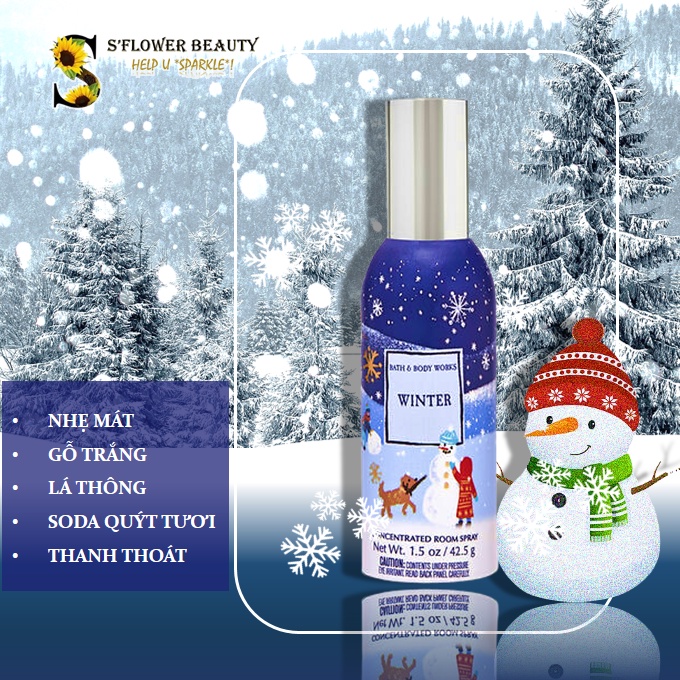 [Nhiều Hương] ❄️ BST WINTER | Xịt Khử Mùi Thơm Phòng Bath &amp; Body Works Concentrated Room Spray (42.5g)