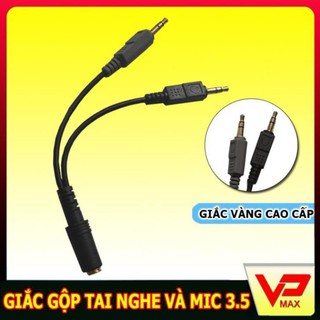 Xả kho - Giắc gộp tai nghe và mic ra jack cổng 3.5mm âm, chuyển đổi 2 cổng máy tính thành 1 cổng - CLTA