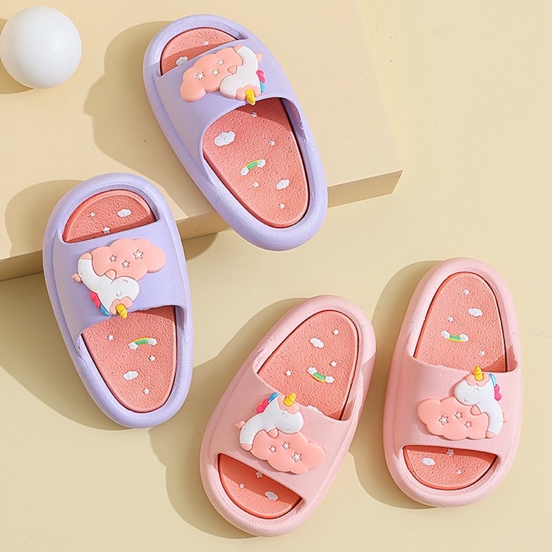 Dép Cho Bé Trai Bé Gái Quai Ngang Tai Ngựa Pony Siêu Mềm Cực Nhẹ Êm Chân Chống Trơn Trượt Bé 2 -14 Tuổi