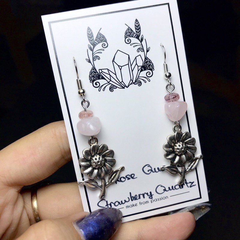 COLORFUL - Hoa tai Handmade phối charm, vụn bóng cá tính