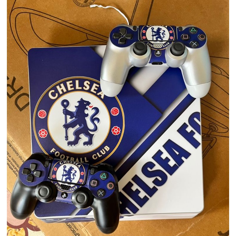 Miếng dán trang trí và bảo vệ máy ps3, ps4 đội bóng chelsea-nhận làm theo yêu cầu