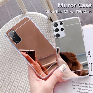 Ốp Điện Thoại Silicon Tpu Mềm Tráng Gương Acrylic Cho Samsung Galaxy M51 A20S A32 A52 A72 5g A12 S21 Plus Ultra A01 Core A02