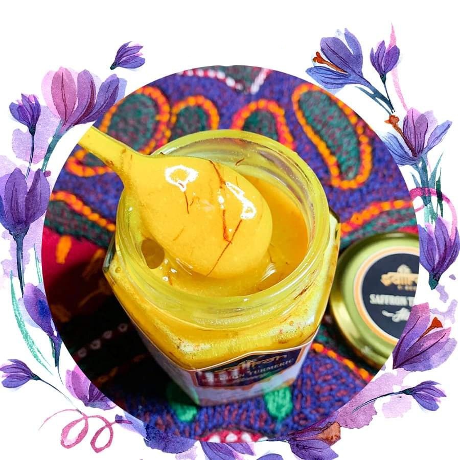 [GIẢM SỐC] - Combo 2 hũ mật ong ngâm saffron và tinh bột nghệ 180ml/hũ