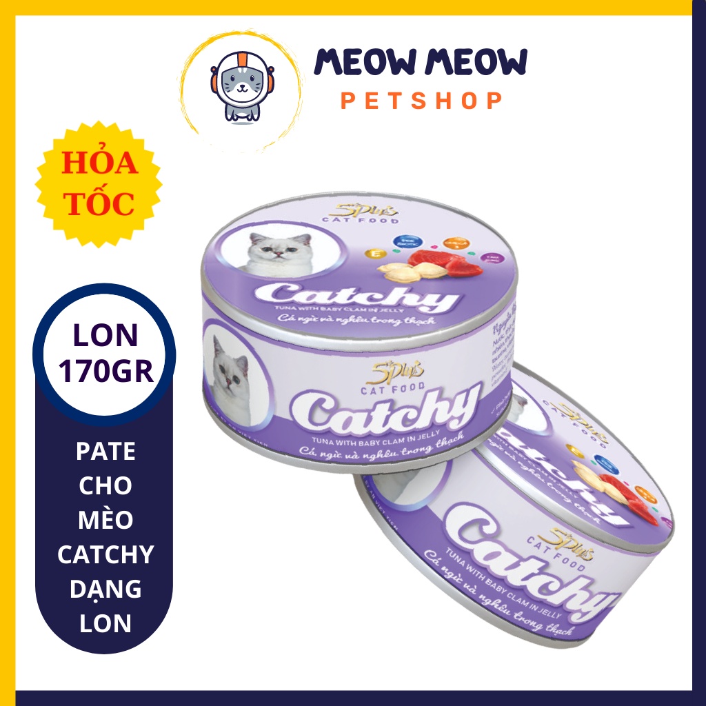 Pate cho mèo 5Plus Catchy | Lon 170gr | Pate dinh dưỡng dành cho mèo dạng thạch.