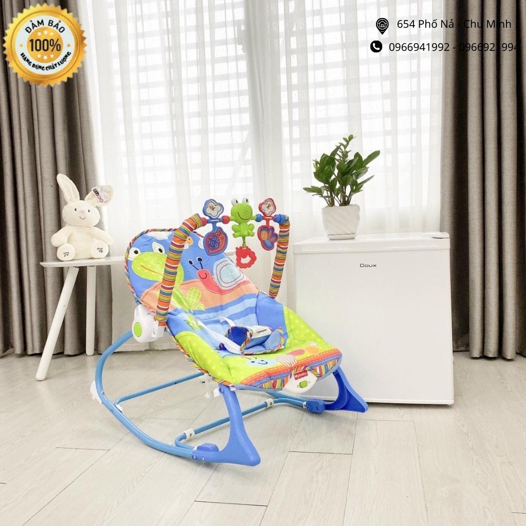 Ghế Rung Nhún Mybaby - Ghế Bập Bênh Có Nhạc Cho Bé Từ Sơ Sinh (Chính Hãng)