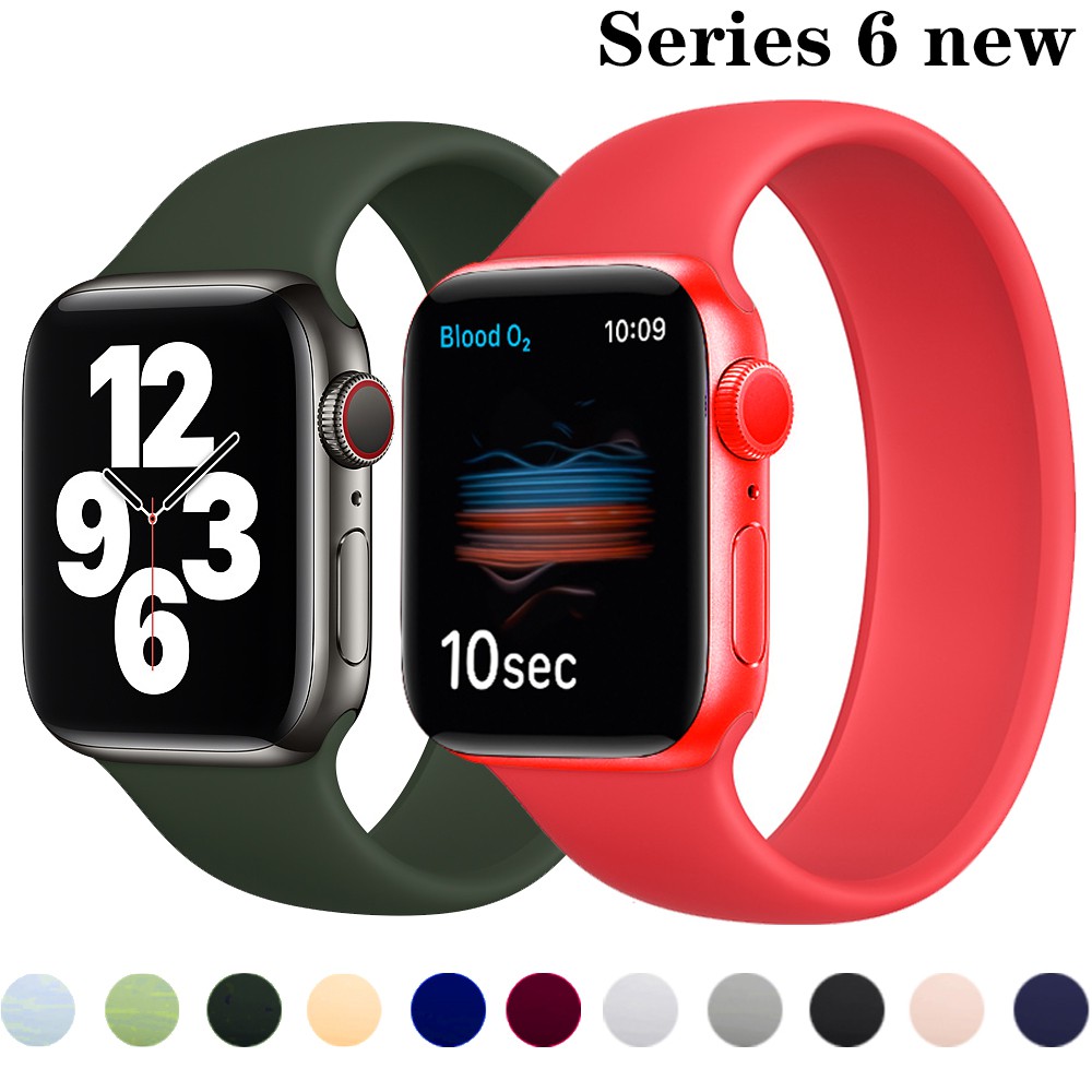 Apple Watch Series SE 6 Elastic silicone strap For Apple Watch band 44 mm/40mm iWatch Band 38mm 42mm 44mm Sport watchband apple watch series SE 6 5 4 3 2 1