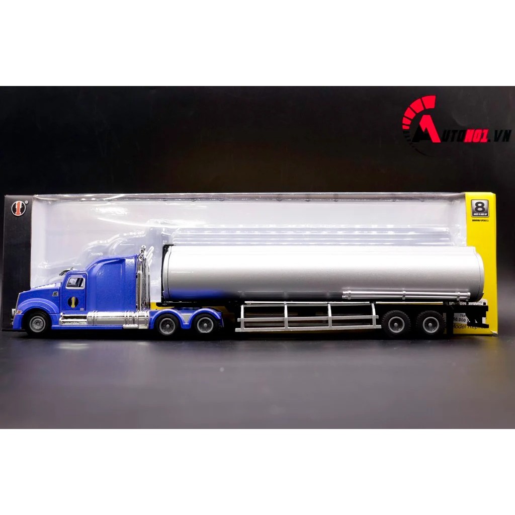 MÔ HÌNH XE TẢI THÙNG NHIÊN LIỆU BLUE 1:50 HUAYI ALLOY 7647