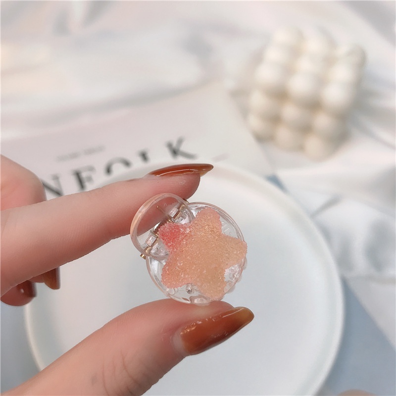 (Hàng Mới Về) 1 Kẹp Tóc Mini Hình Ngôi Sao / Trái Tim Mềm Mại Ngọt Ngào Cho Nữ