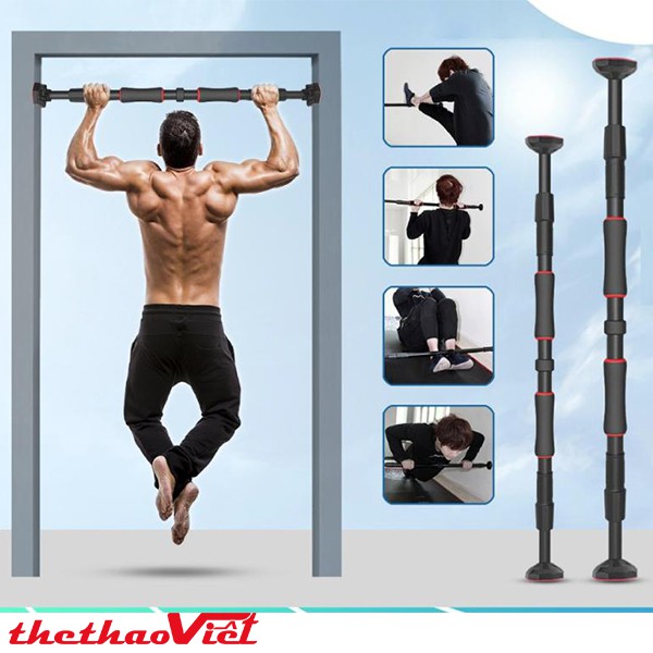 Thanh tập xà đơn treo tường gắn cửa nhiều cỡ từ 60-130cm kích thước có thể tùy chỉnh phù hợp tập gym tại nhà tăng cơ bắp