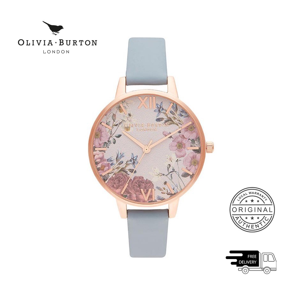 Đồng Hồ Nữ Olivia Burton British Blooms Màu Phấn Má Hồng & Họa Tiết Hoa (OB16EG132)