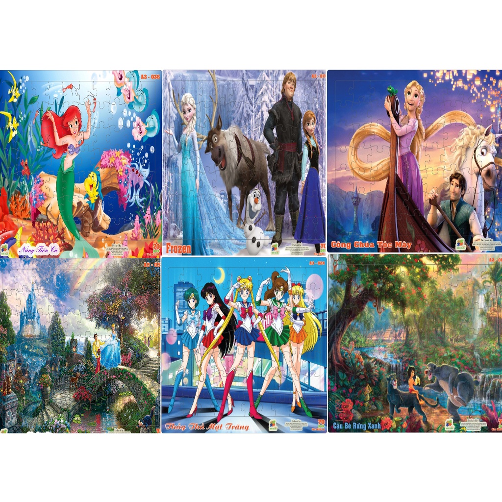 Bộ tranh xếp hình 70 mảnh - CÔNG CHÚA, NÀNG TIÊN CÁ,THỦY THỦ MẶT TRĂNG VÀ NHỮNG CÂU CHUYỆN CỔ TÍCH