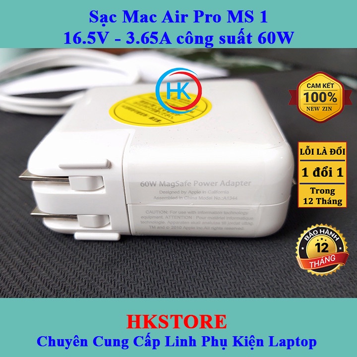 Sạc Macb00k Air Pro 60W magsafe1 16.5V-3.65A Macb00k A1237 A1244 A1304 A1369 A1370 A1374 A1342 A1344 A1278 A1181 A1184