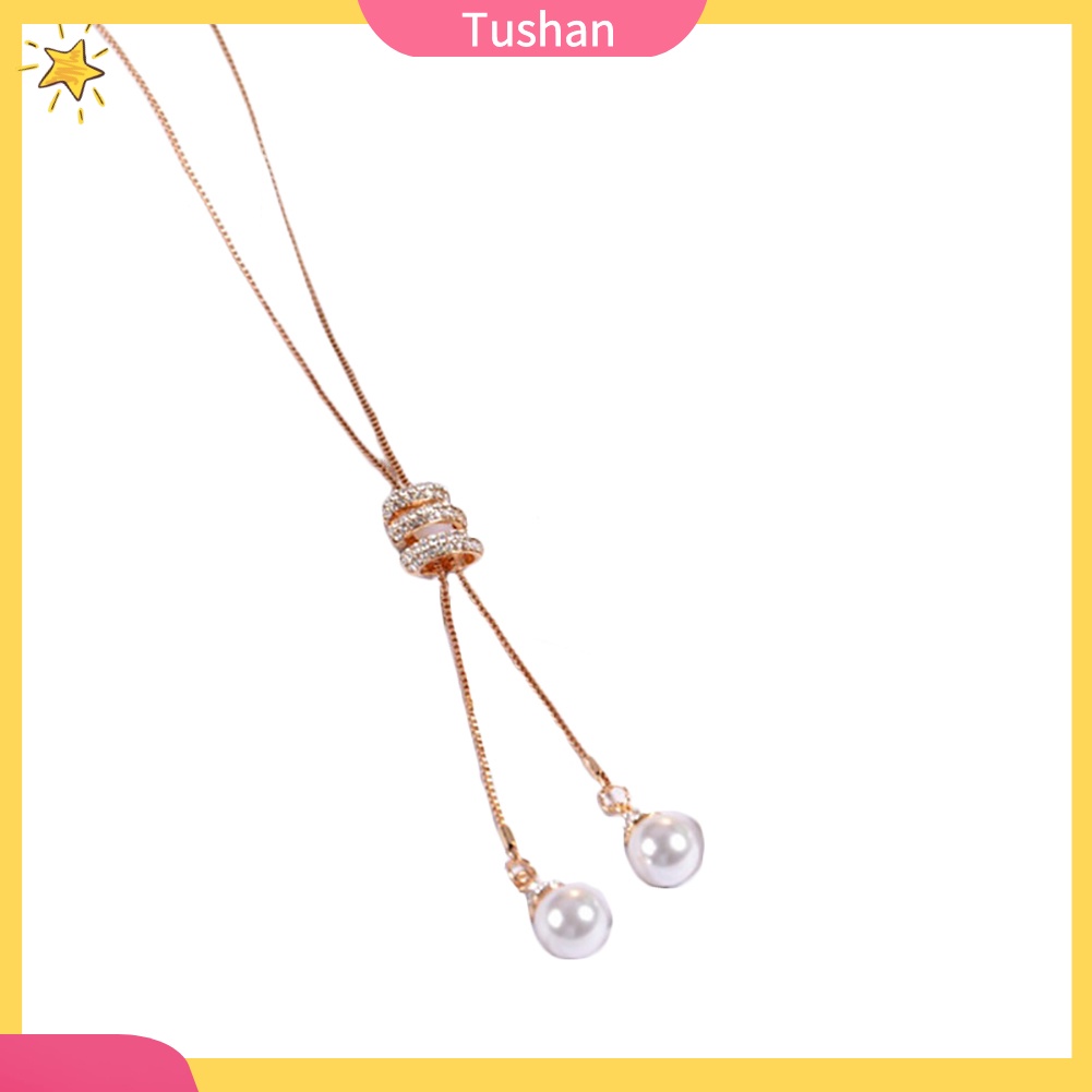 Dây chuyền nữ mặt ngọc trai giả đính kim cương nhân tạo thời trang