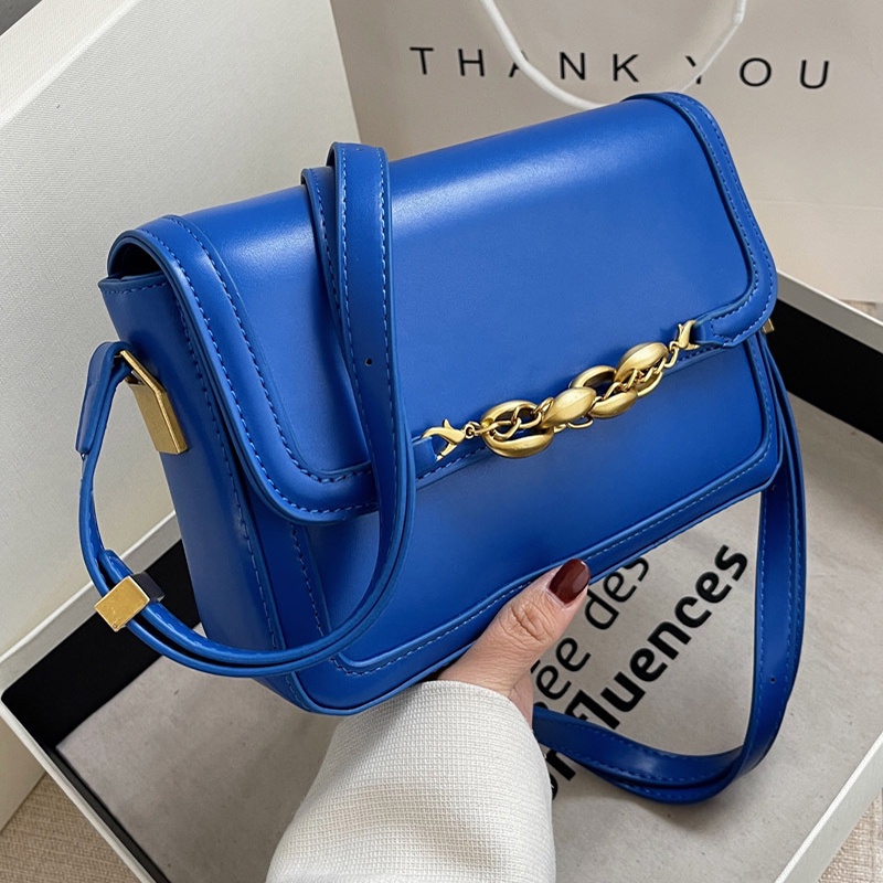 Túi đeo vai IELGY hình vuông cỡ nhỏ màu sắc tương phản phong cách cổ điển thời trang cho nữ