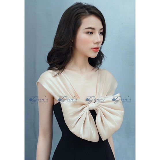 VÁY / ĐẦM 2 DÂY BẢN LỚN , PHỐI NƠ NGỰC TƠ ÓNG CAO CẤP