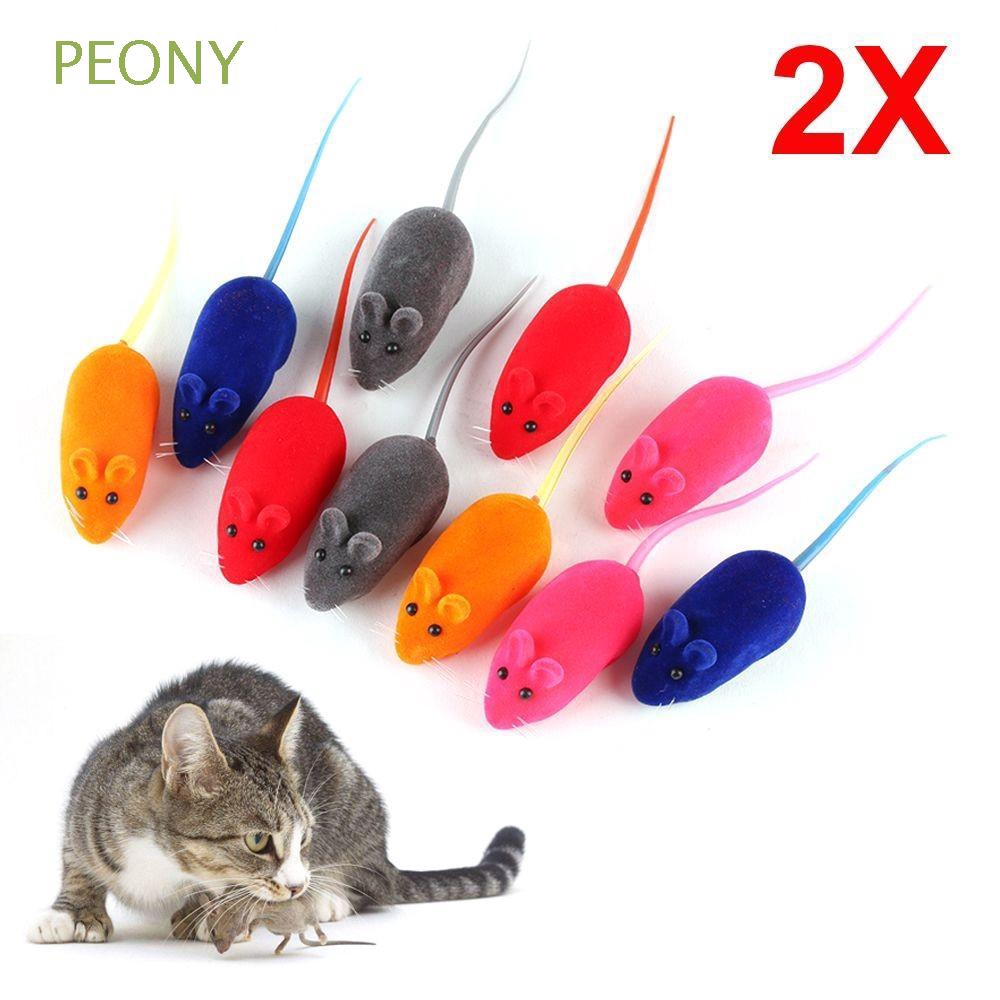 Set 2 chuột giả phát tiếng kêu sinh động dùng làm đồ chơi dành cho mèo cưng