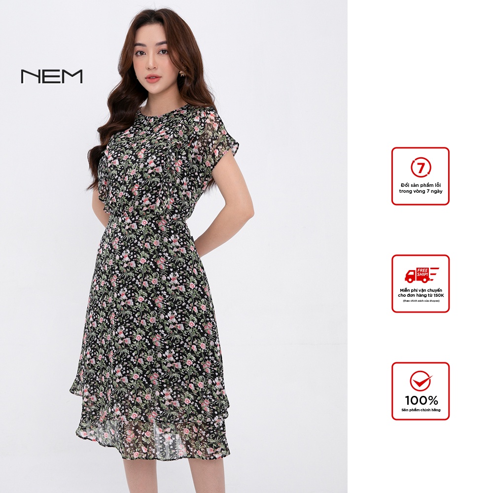 Đầm nữ cộc tay thiết kế phong cách trẻ trung NEM Fashion D80432