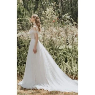[DRESS]  Váy cưới Calla trễ vai cao cấp nhẹ nhàng, chụp concept sang lung linh