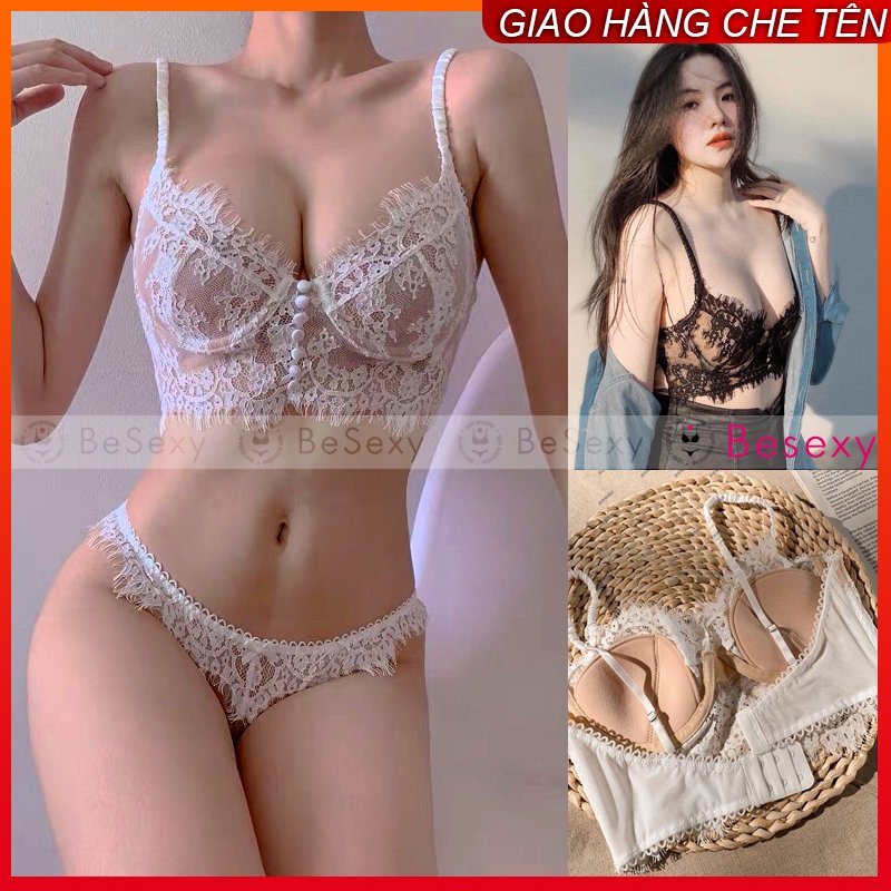 Áo Bra Ren Hàng Cúc Lụa Móc Cài Sau Hàng Loại 1