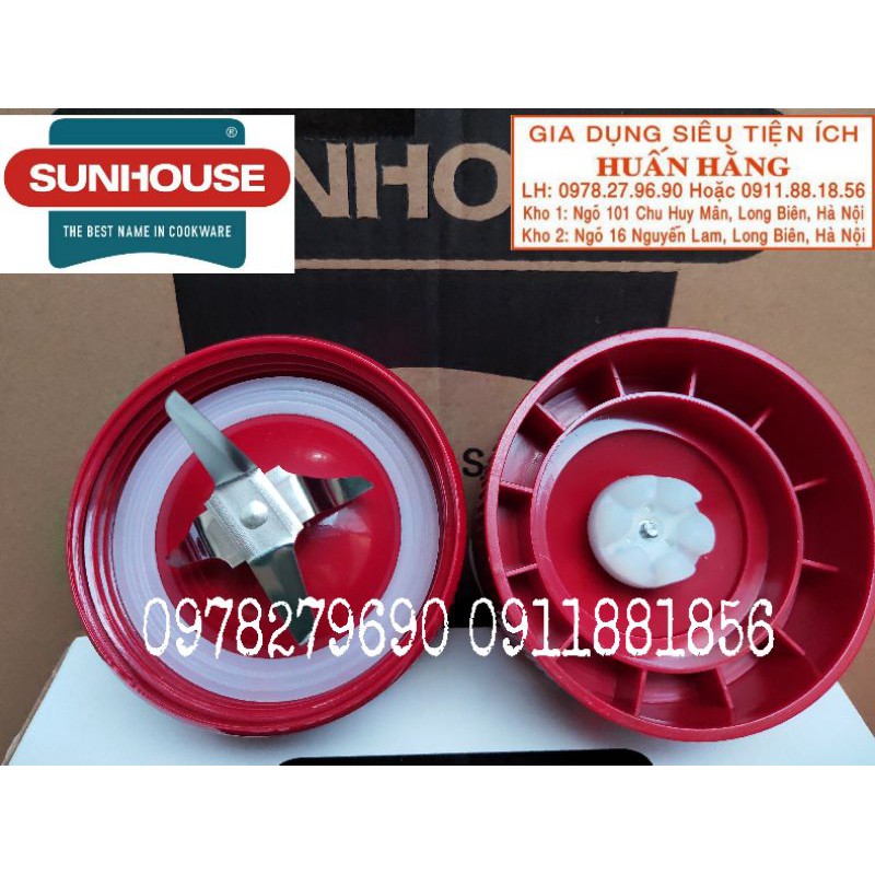 (LINH KIỆN CHÍNH HÃNG) BỘ CỐI XAY KHÔ MÁY XAY SUNHOUSE SHD5115 - Dao xay khô, Gioăng, Cối xay khô