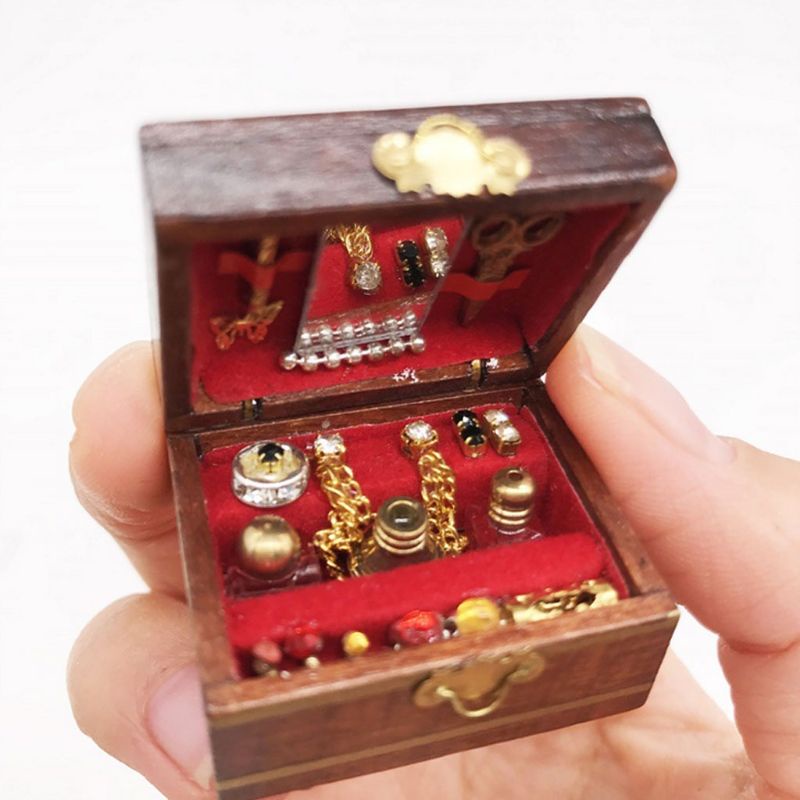 Hộp Đựng Trang Sức Mini Tỉ Lệ 1 / 12 Độc Đáo Trang Trí Nhà Búp Bê