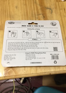 Móc dán 3 thú H-04 PHP - móc dán tường đóng đinh