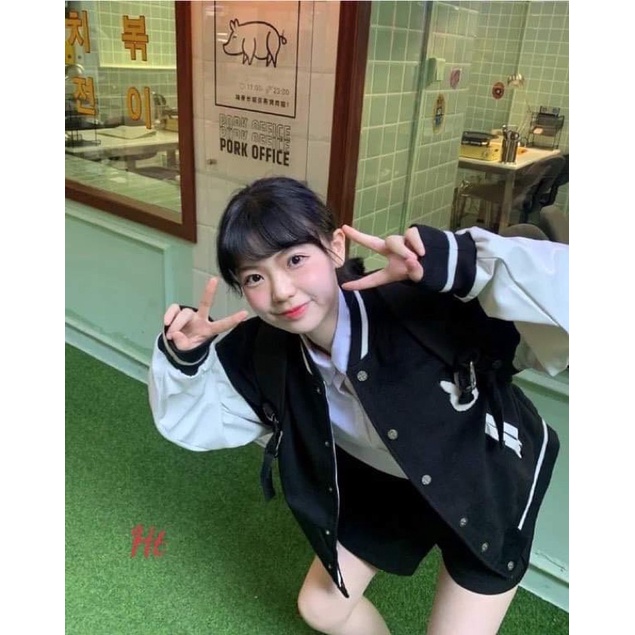 Áo bomber nỉ phối logo thỏ H26