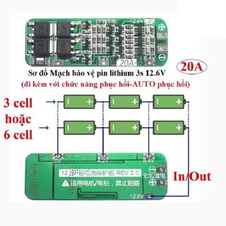 Mạch sạc và bảo vệ pin 3s 20a