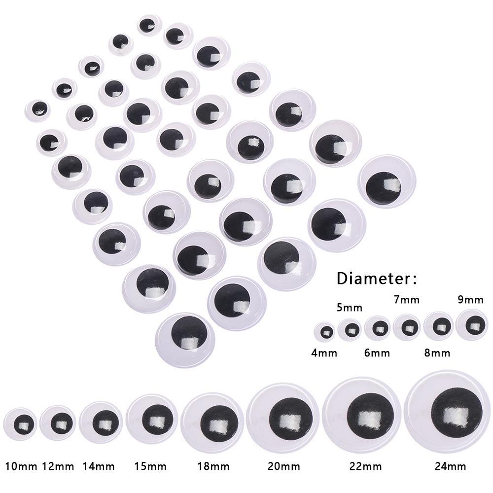 BEBETTERM Set 100 Mắt Khủng Long Trắng Đen Cho Búp Bê