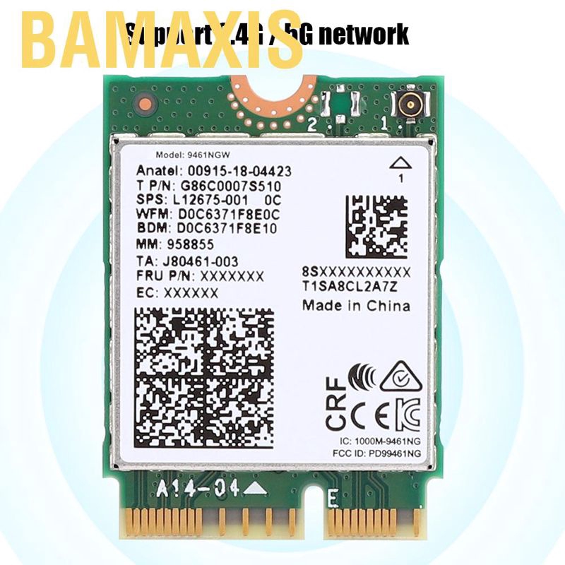 Bamaxis ASHATA WIFI network card wireless for Intel 9461NGW M.2 interface 433 Mbit/s support Bluetooth