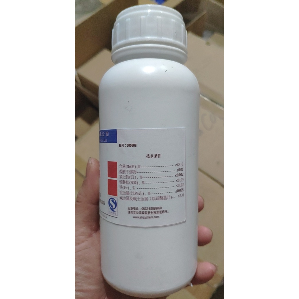 Mangan oxit MnO2 lọ 250g manganese dioxide 1313-13-9