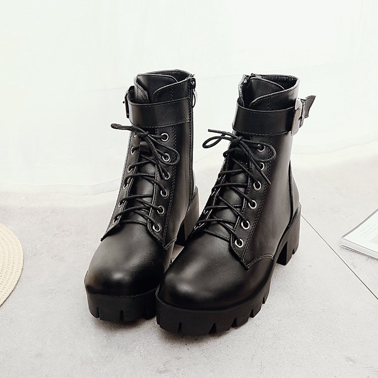 [ SẴN_ SALE 21/1_23/1  ] MÃ K3 _ Boots cổ ngắn, kéo khóa, t, thắt dây, đế dày, thời trang, cho mùa đông