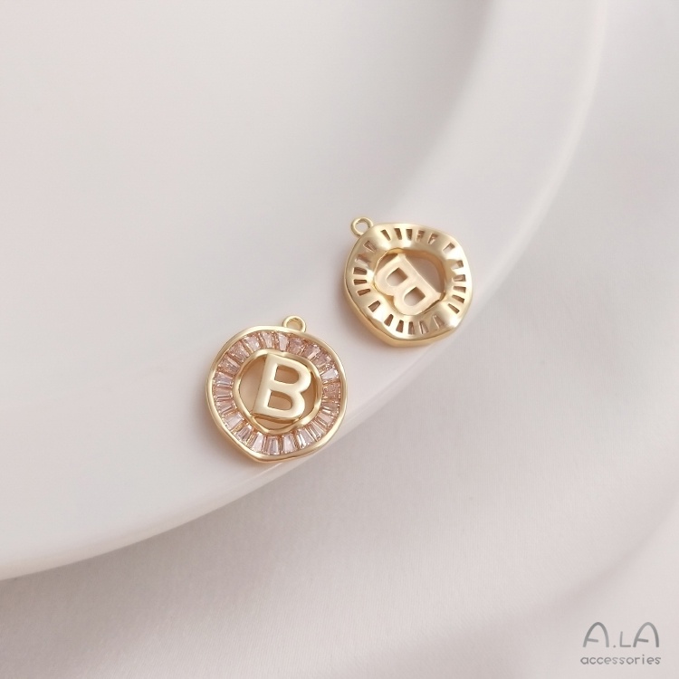 Mặt Dây Chuyền Hình Chữ Cái Bằng Đồng 14K Thời Trang diy