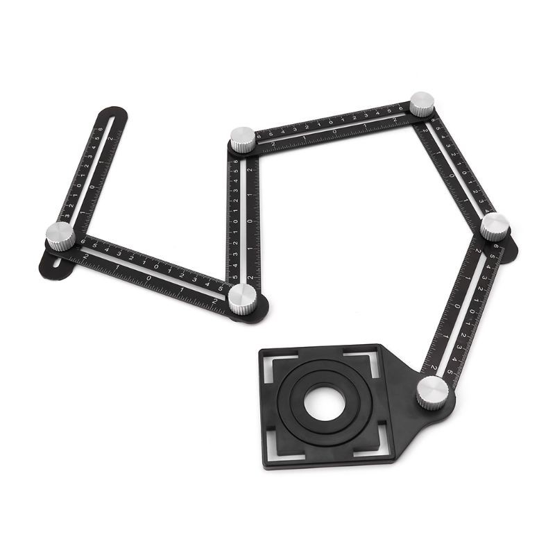 Thước đo nhiều góc nhiều vị trí bằng hợp kim nhôm màu đen đa năng tiện dụng