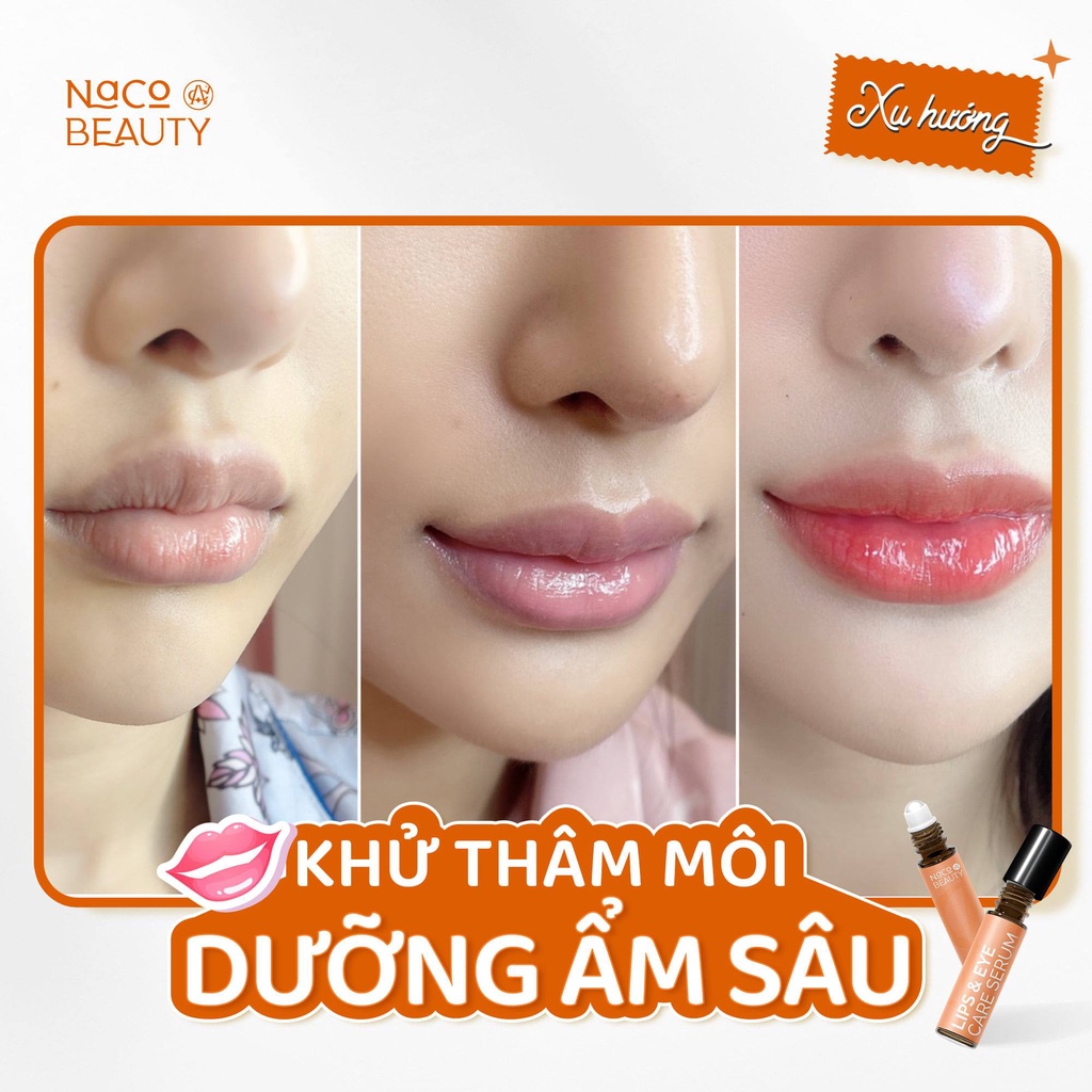 Bộ Dưỡng Môi Chuyên Sâu Mắt Môi NACOBEAUTY Combo Dưỡng Môi Giúp tẩy tế bào Chết làm hồng Môi